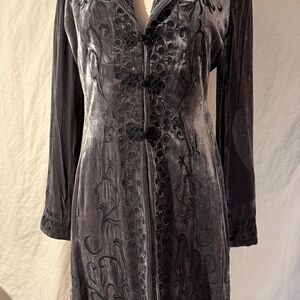 Elegant Silver Velvet Coat